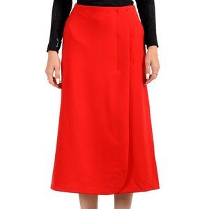 Hugo Boss Women's "Varila" True Red Midi Skirt US 4 IT 40
